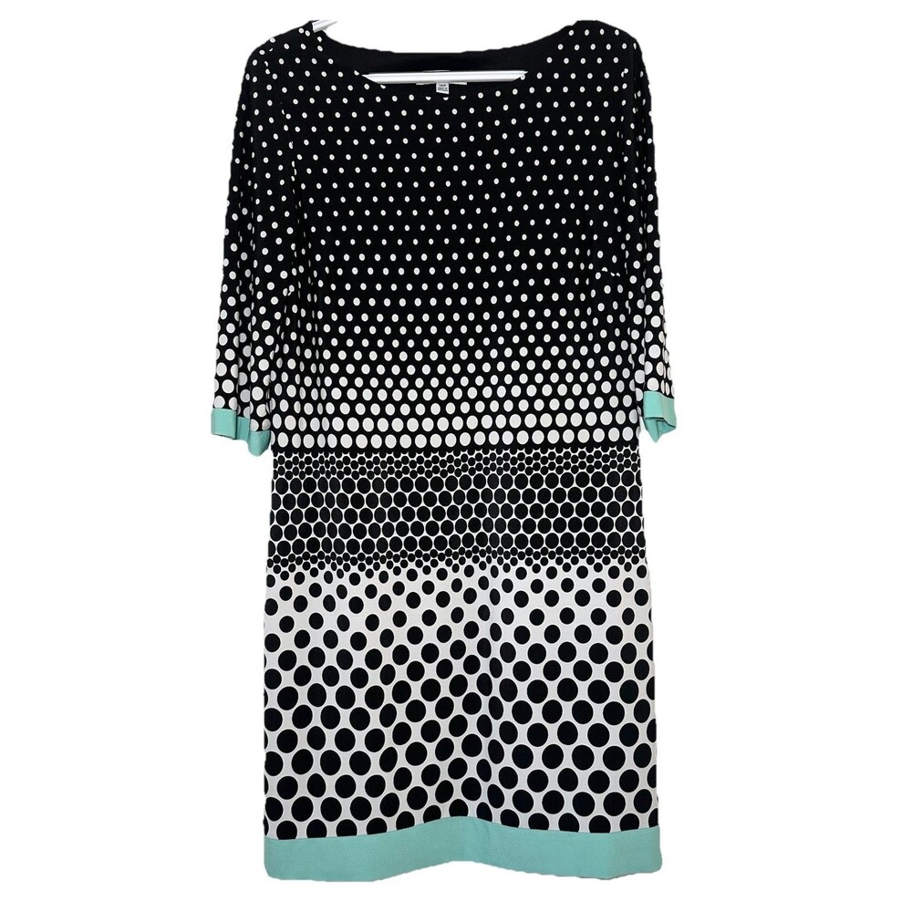 Sandra Darren Polka Dot Dress Petite 14P Knee Length Stretch Career Event